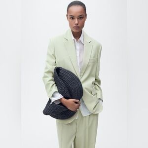 Mango | Pastel Green Suit Jacket